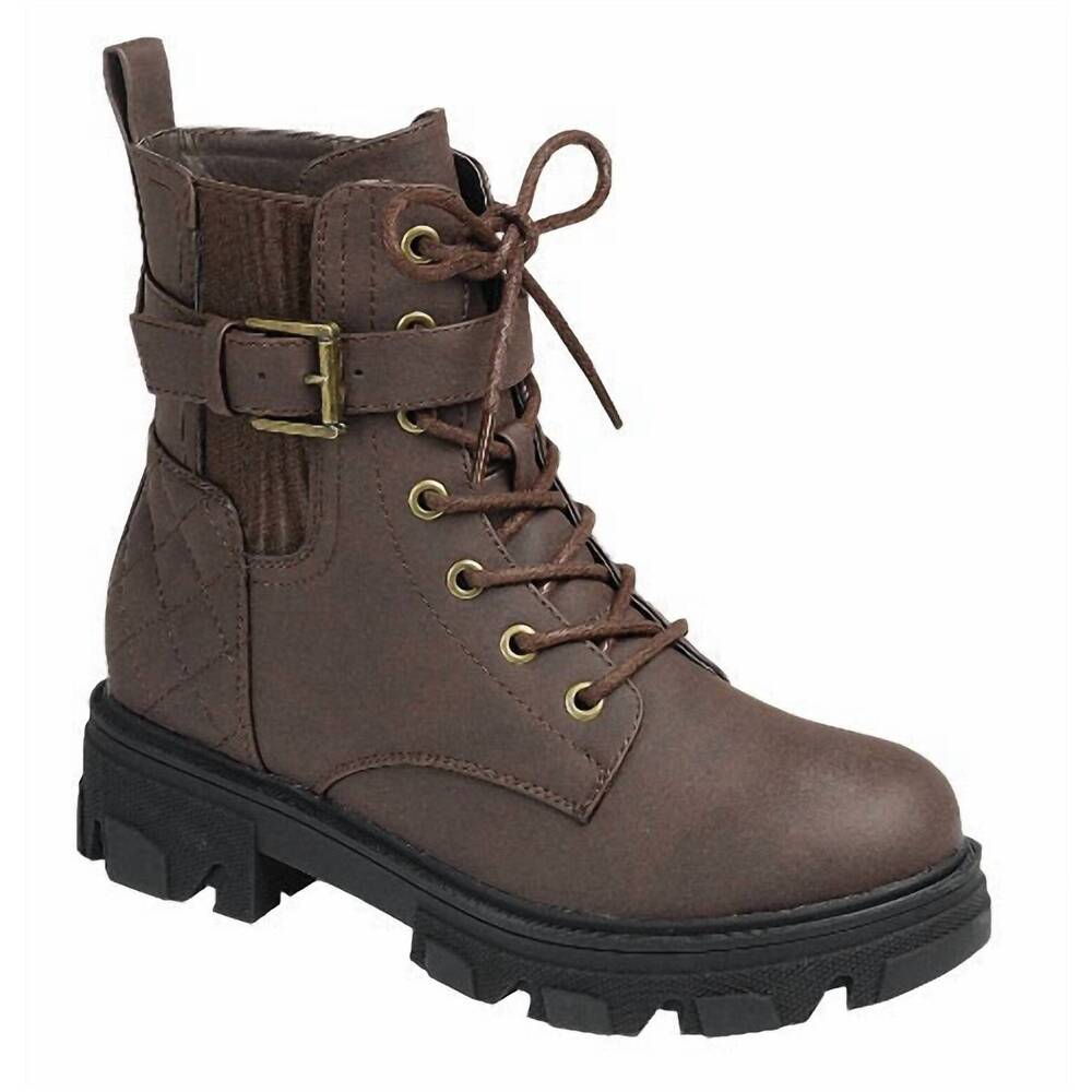NEW FOREVER LINK cherry-38 combat boots in brown
